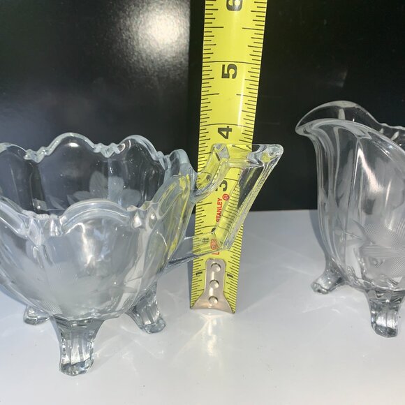#957 VINTAGE EARLY AMERICAN CREAMER AND SUGAR SET BY INDIANA GLASS - Picture 7 of 11